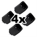 Visa Detaljer för 4-pack smart stickpropp – WiFi, BLU, Matter, effektmätning, 13A, Svart – Shelly Plug M Gen3 Bild av 4-pack smart stickpropp – WiFi, BLU, Matter, effektmätning, 13A, Svart – Shelly Plug M Gen3